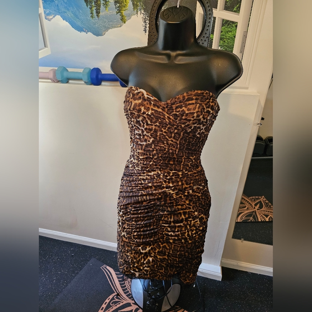 BCBG MAXAZRIA Leopard Print Dress - Size 8